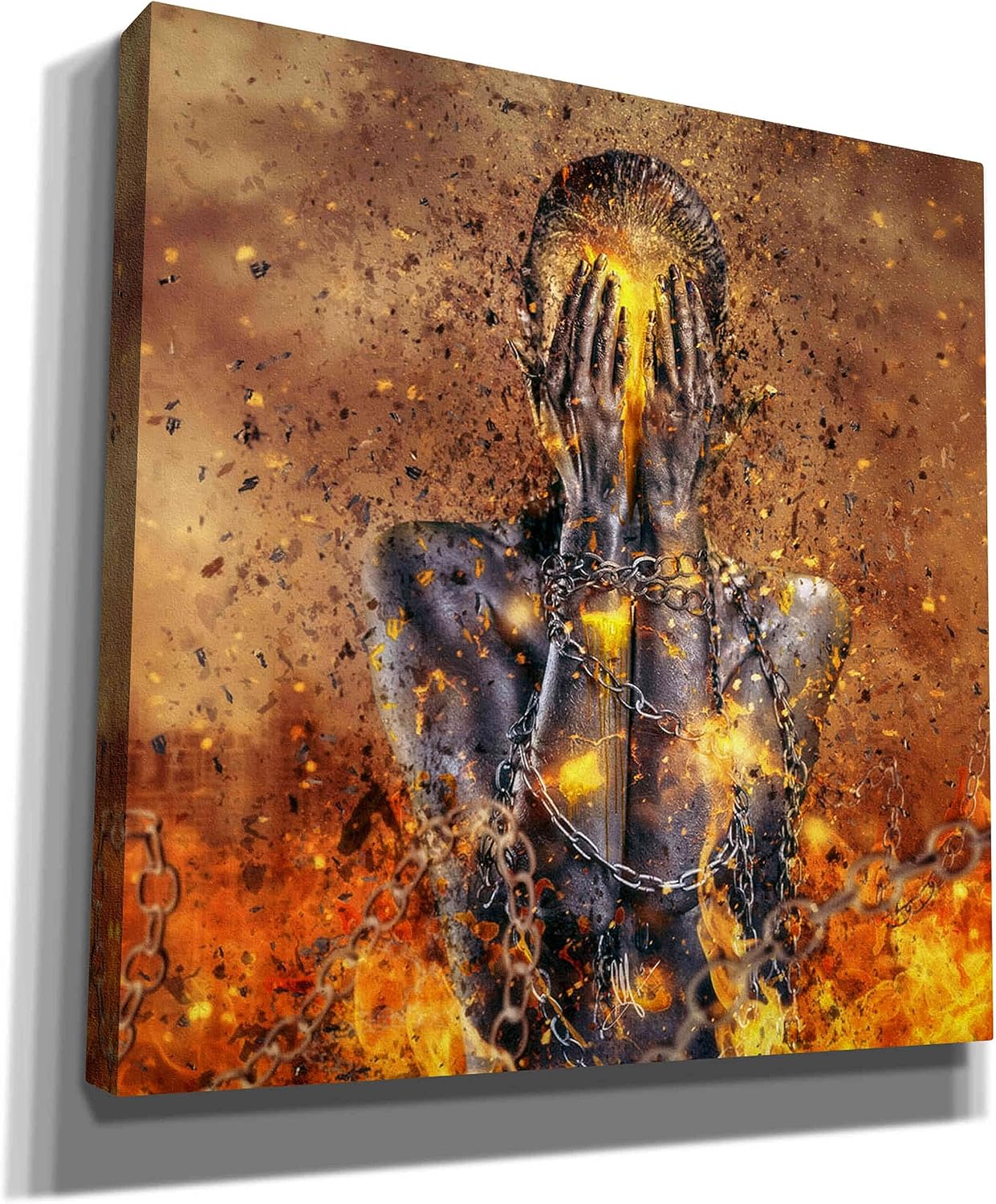 Cortesi Home 'Through Ashes Rise' by Mario Sanchez Nevado, Canvas Wall Art, 12"x12", Orange