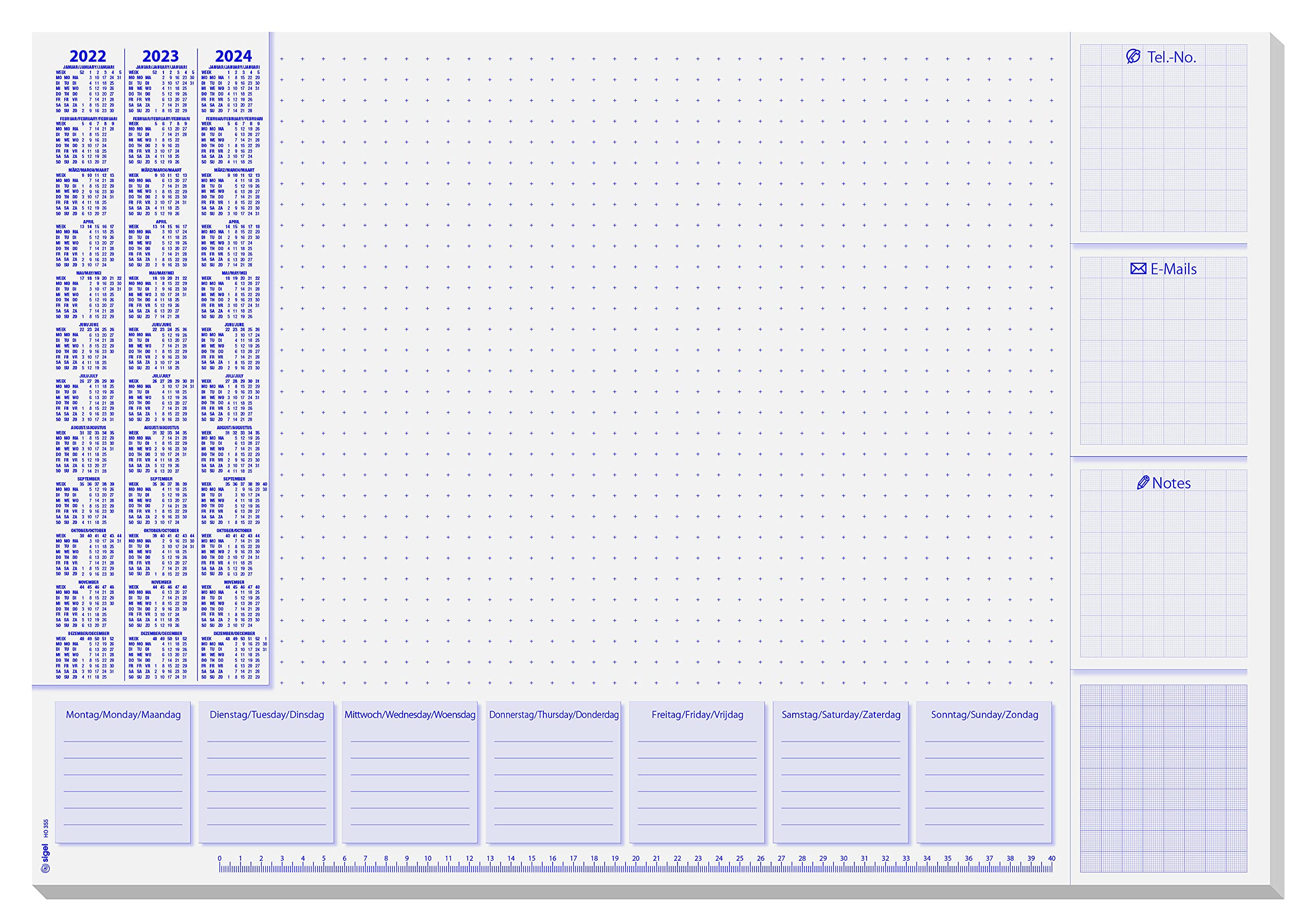 Buy SIGEL HO355 Paper Desk Pad, with 3Year und Weekly Planner (2022/23