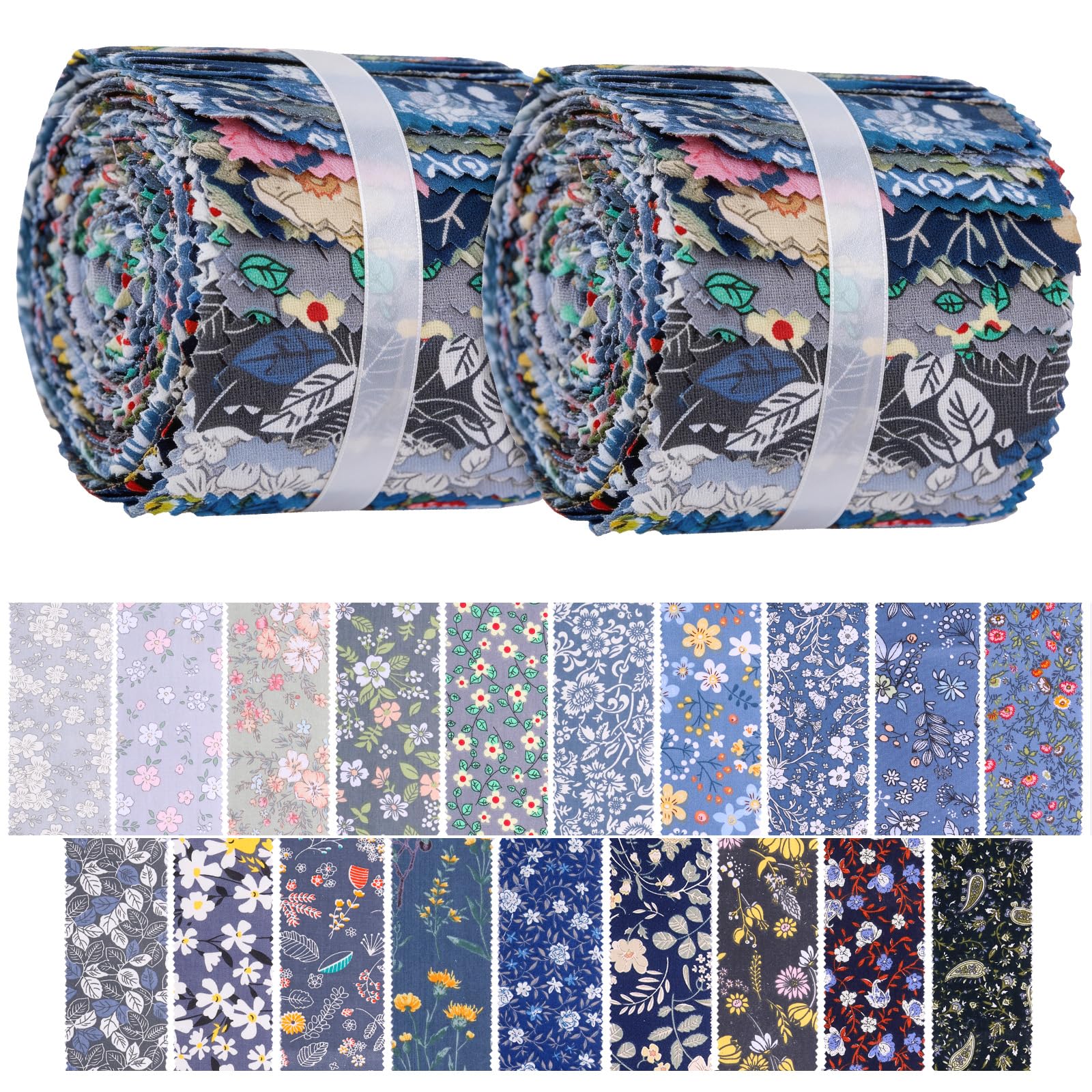 Sewing Fabric Rolls, Cotton Jelly Roll Fabric, Cotton Quilting Material, 6.5x50cm, Sewing Supplies, Multipurpose Pre Cut Strips for Quilting, Scrapbooking, Arts Crafts, Patchwork(Black Series)
