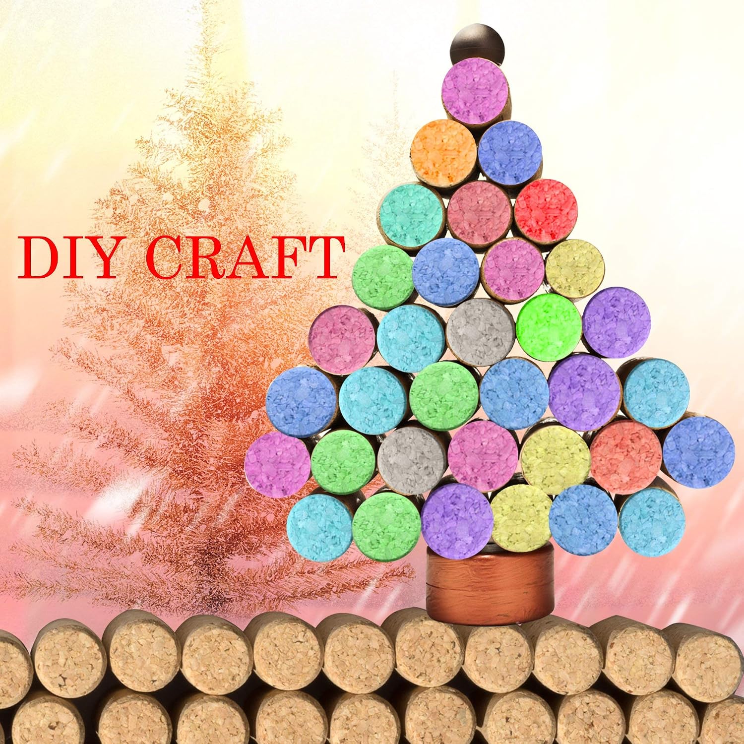 100 Blank Wine Bottle Corks- Bulk New #9 Agglomerated Natural Corks Best for Corking Homemade Wine Making With Home Corker or Craft Cork Supply for DIY Art Winecork Projects.