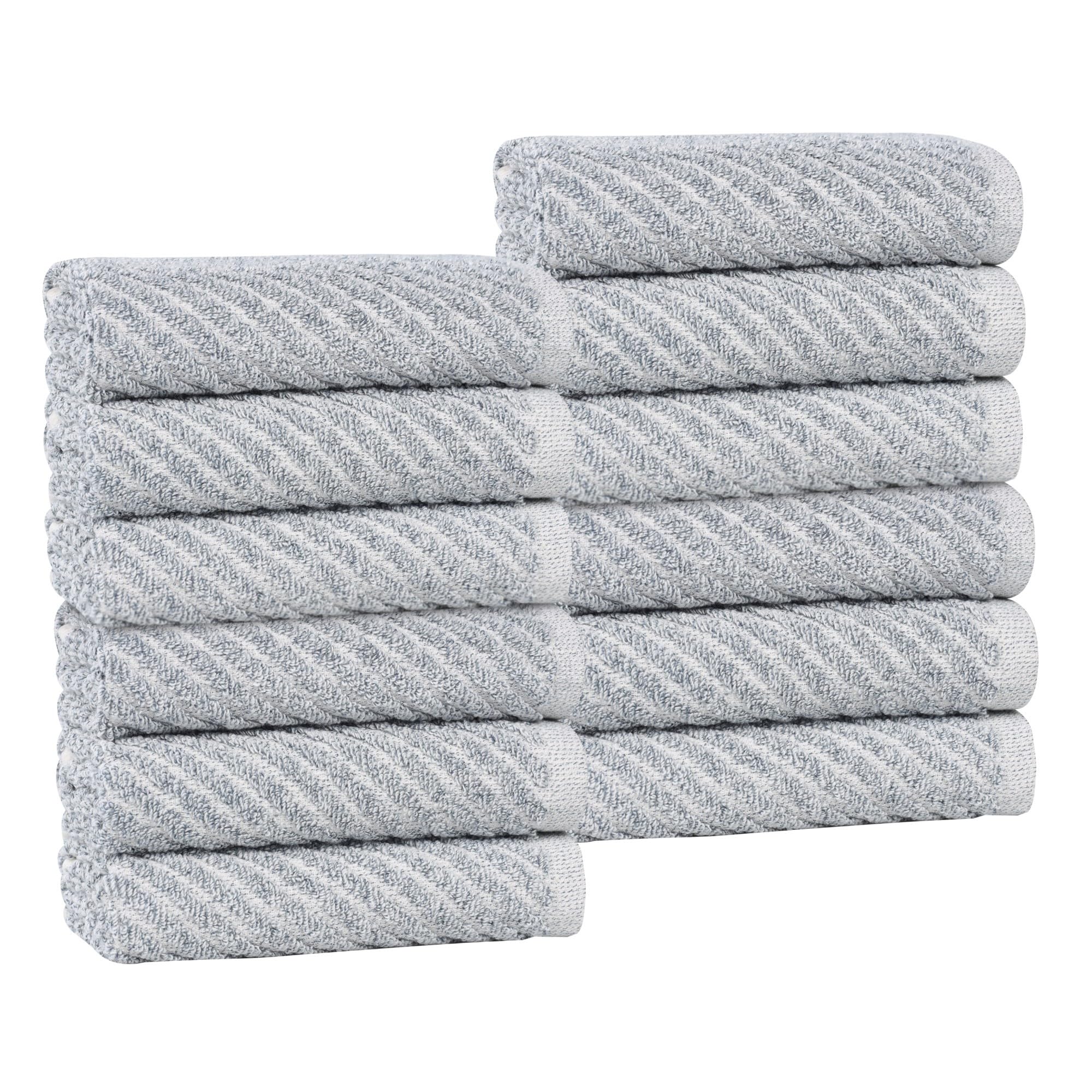 Superior Amelia - Toallas pequeñas de mezcla de algodón y viscosa de peso medio, para cocina, baño, spa, felpa, secado rápido, esenciales ultrasuaves, diseño acanalado, toallas faciales, juego de 12,