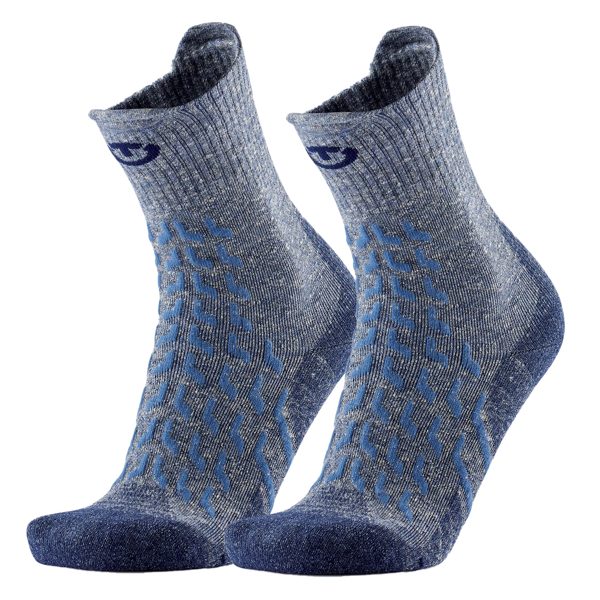 Therm-ic Damen Trekking-Socken | Trekking UltraCool Linen Crew Lady grau/blau, 37/38