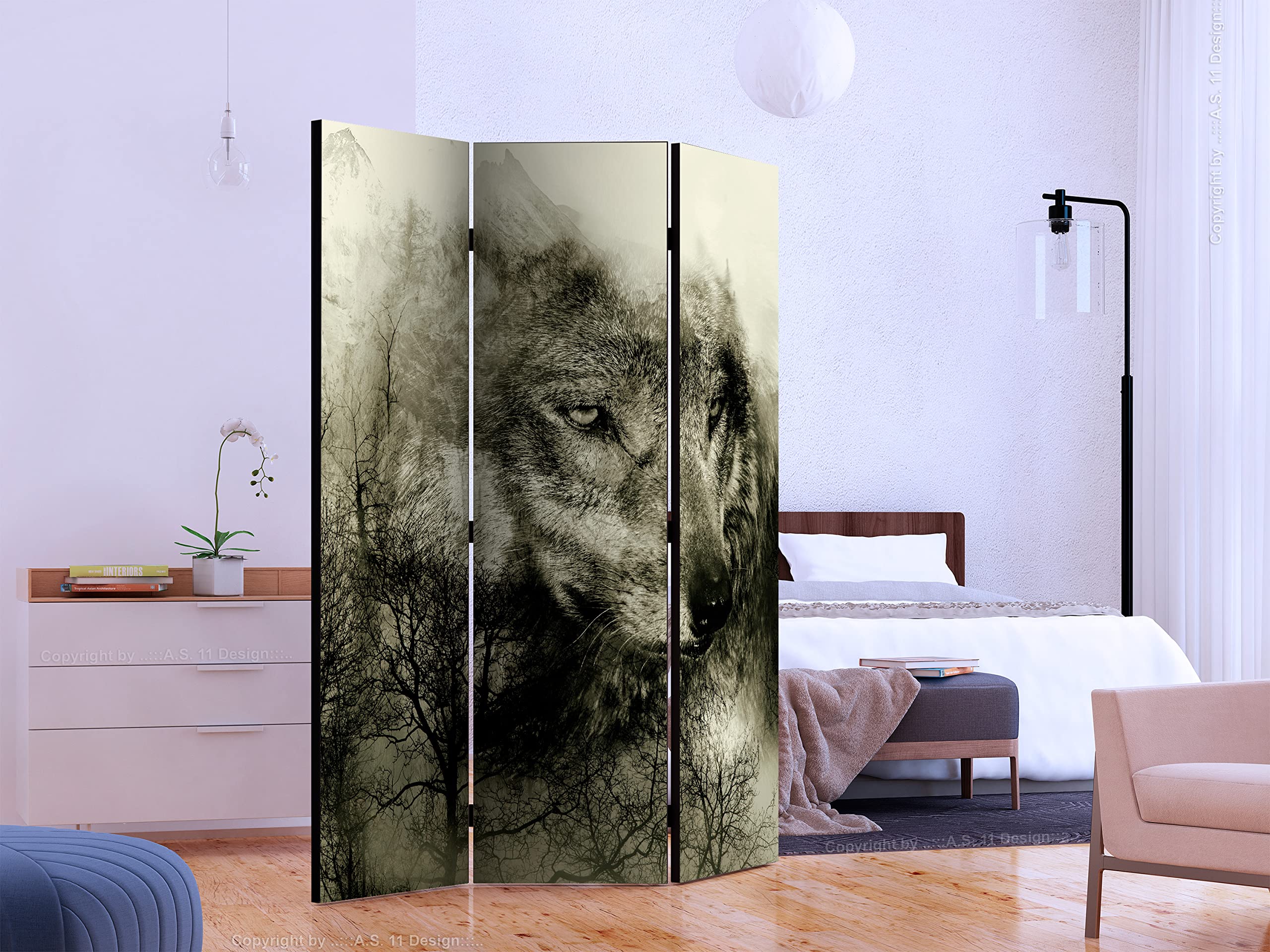 murando - Paravento da Interno 3 Pannelli, Separe Divisorio, 135x172 cm | 3 Pannelli Decorativi, Stampa su Un Lato, Tela in TNT, Pronto all'Uso, Separatore per Camera da Letto, Produzione EU