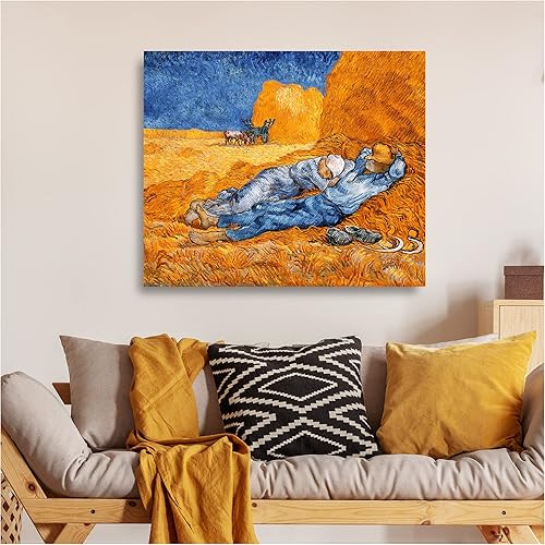 Miniatura 1417 de A&T ARTWORK The Starry Night de Vincent Van Gogh. Tamaño del marco: 36 x 30 pulgadas, tamaño de la imagen: 30 x 24 pulgadas, reproducciones clásicas