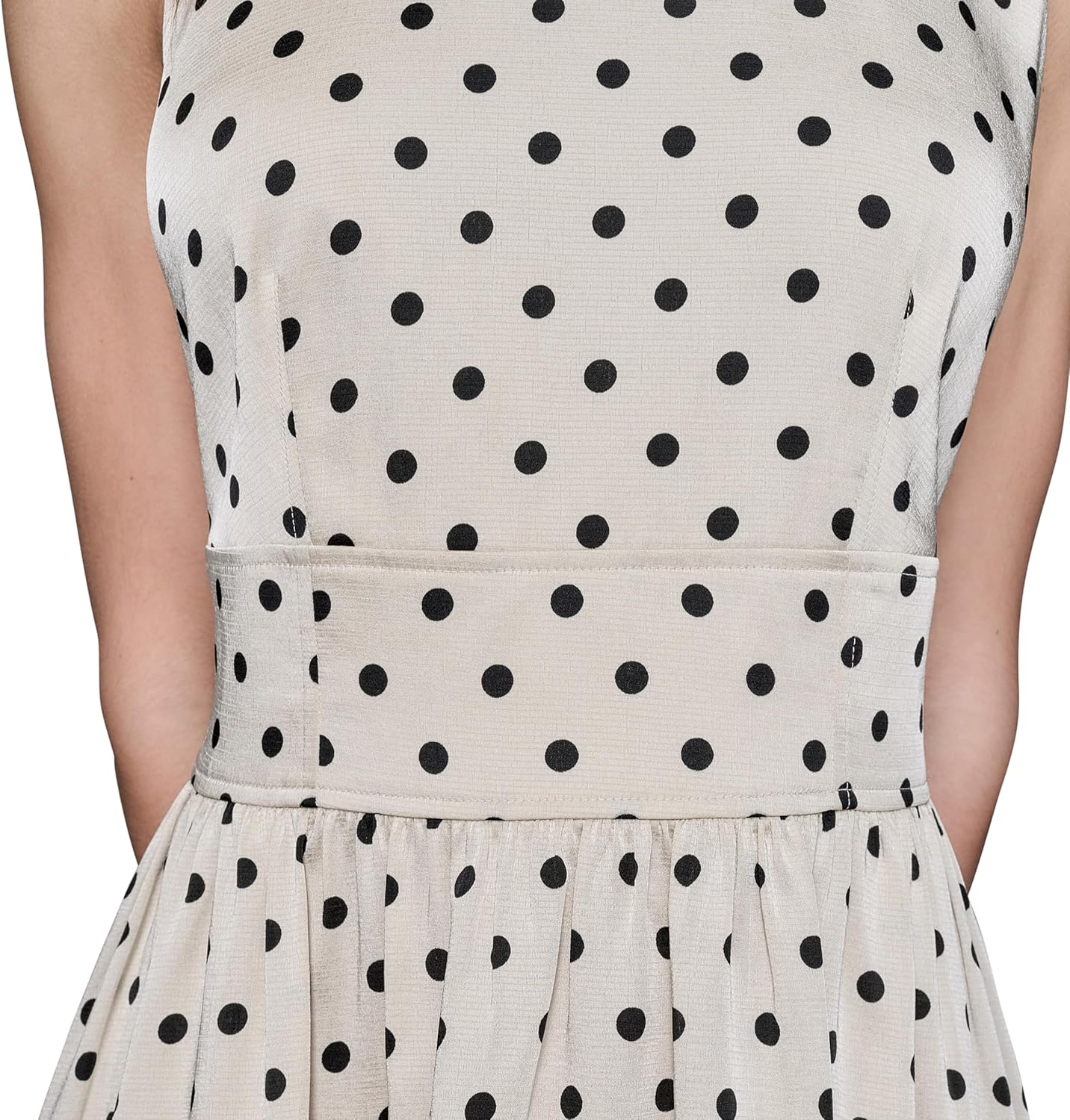 Karl Lagerfeld Womens Polka Dot Print Sleeveless Midi Dress - Image 6