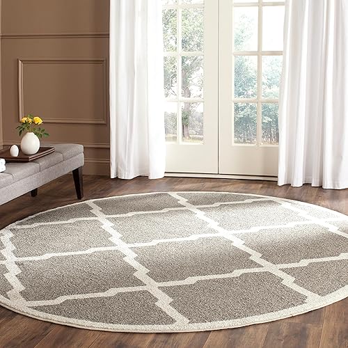 Vista 87 de Safavieh Amherst Collection amt421b Gris Claro y Beige Interior/exterior Area Rug, Polipropileno