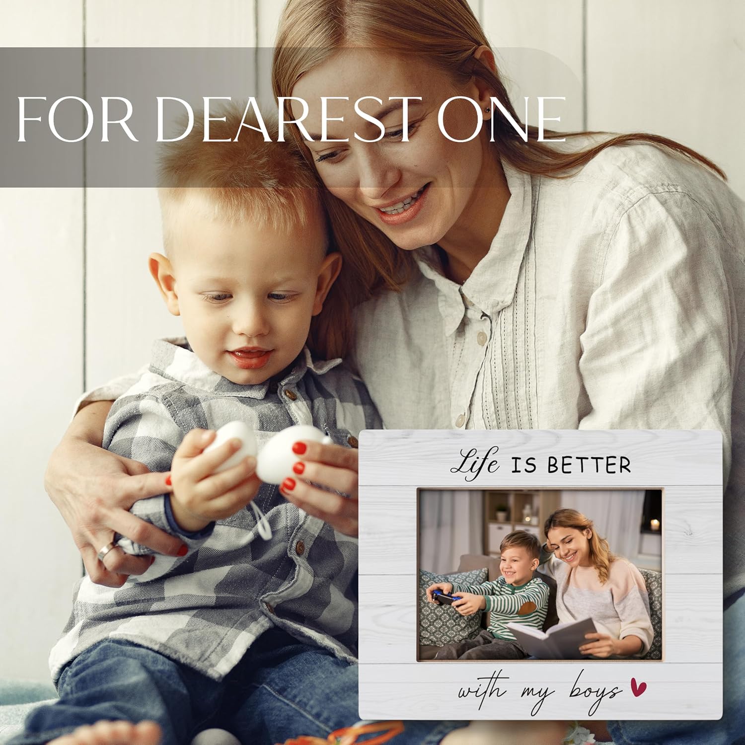Grandma Gifts Picture Frames 5x7, Mom Gifts Photo Frame, Son Grandson Picture Frame, Life Is Better with My Boys Gift, Mom Gifts from Son, Mom Gifts,Nana Gift, Gifts for Grandma from Grandson - Image 4