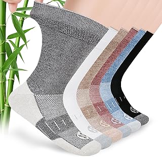Diabetic Socks for Men,6 Pairs Crew Mens Diabetic Neuropathy Socks for Men Size 9-11/10-13/13-15