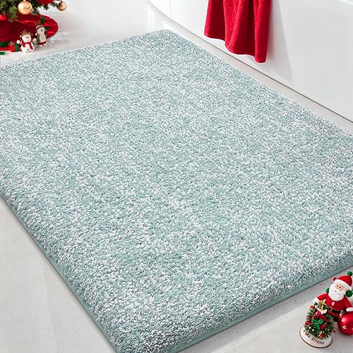 Yimobra Alfombras de baño antideslizantes lavables de 24 x 17 pulgadas, tapete de baño de microfibra ultra suave y absorbente, alfombra decorativa
