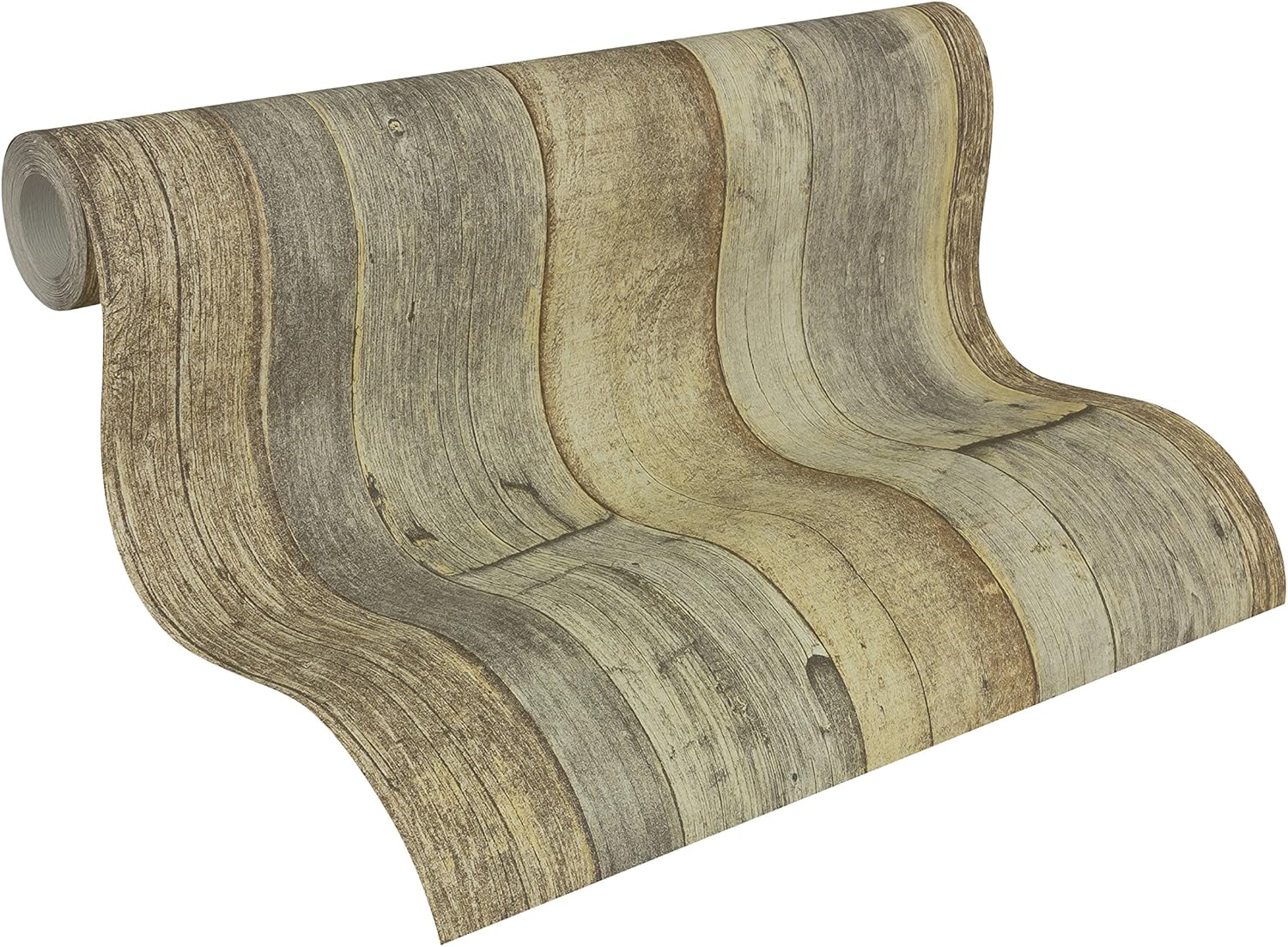 A.S. Creation 95931-3 10.05 x 0.53 m Wood Effect Wallpaper - Brown/Cream