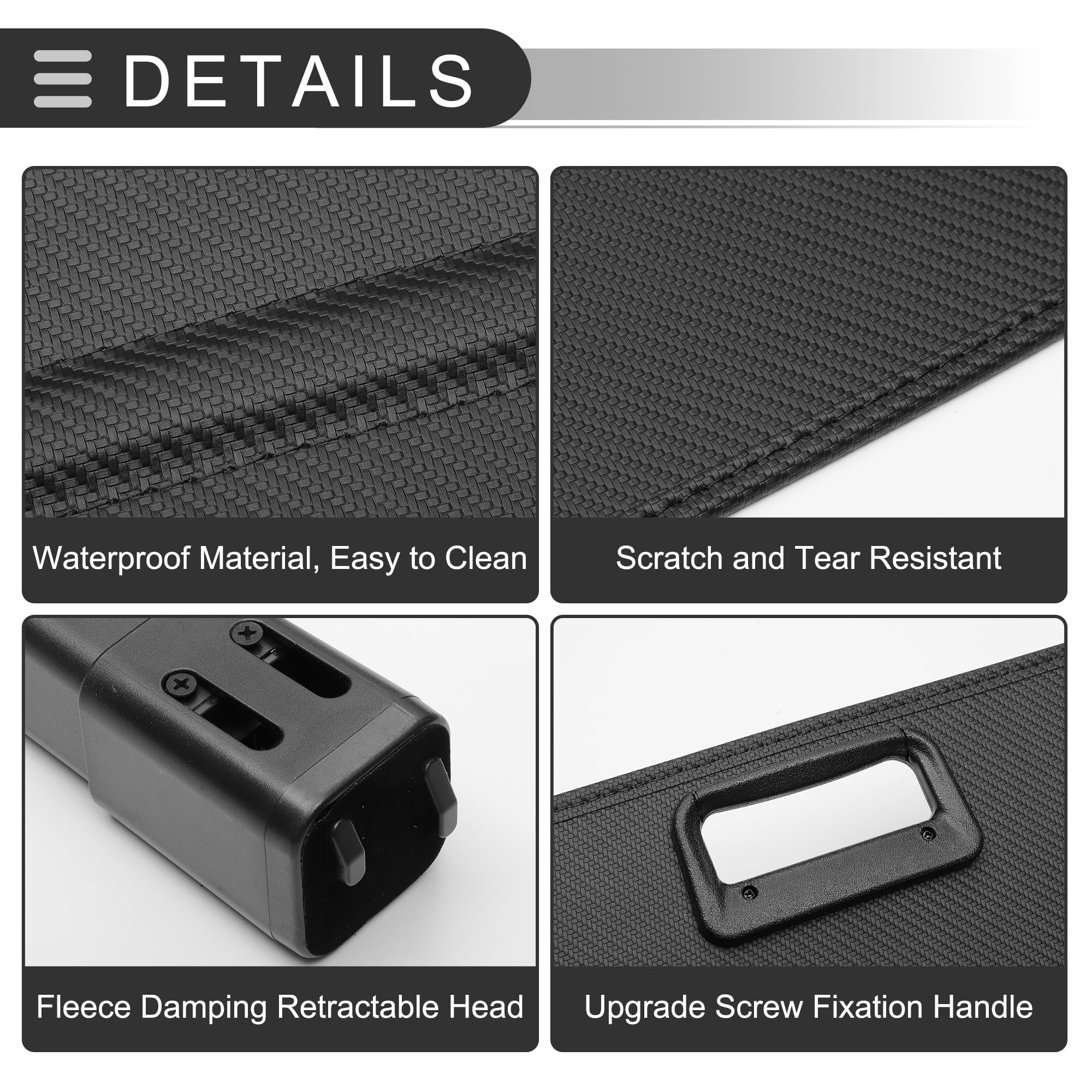 Motoforti Copertura del Bagagliaio Retrattile per Land Rover Discovery 5 (L462) 2017-2021 Scaffale del Bagagliaio Posteriore Retrattile, Tela, fibre di Carbonio Nera