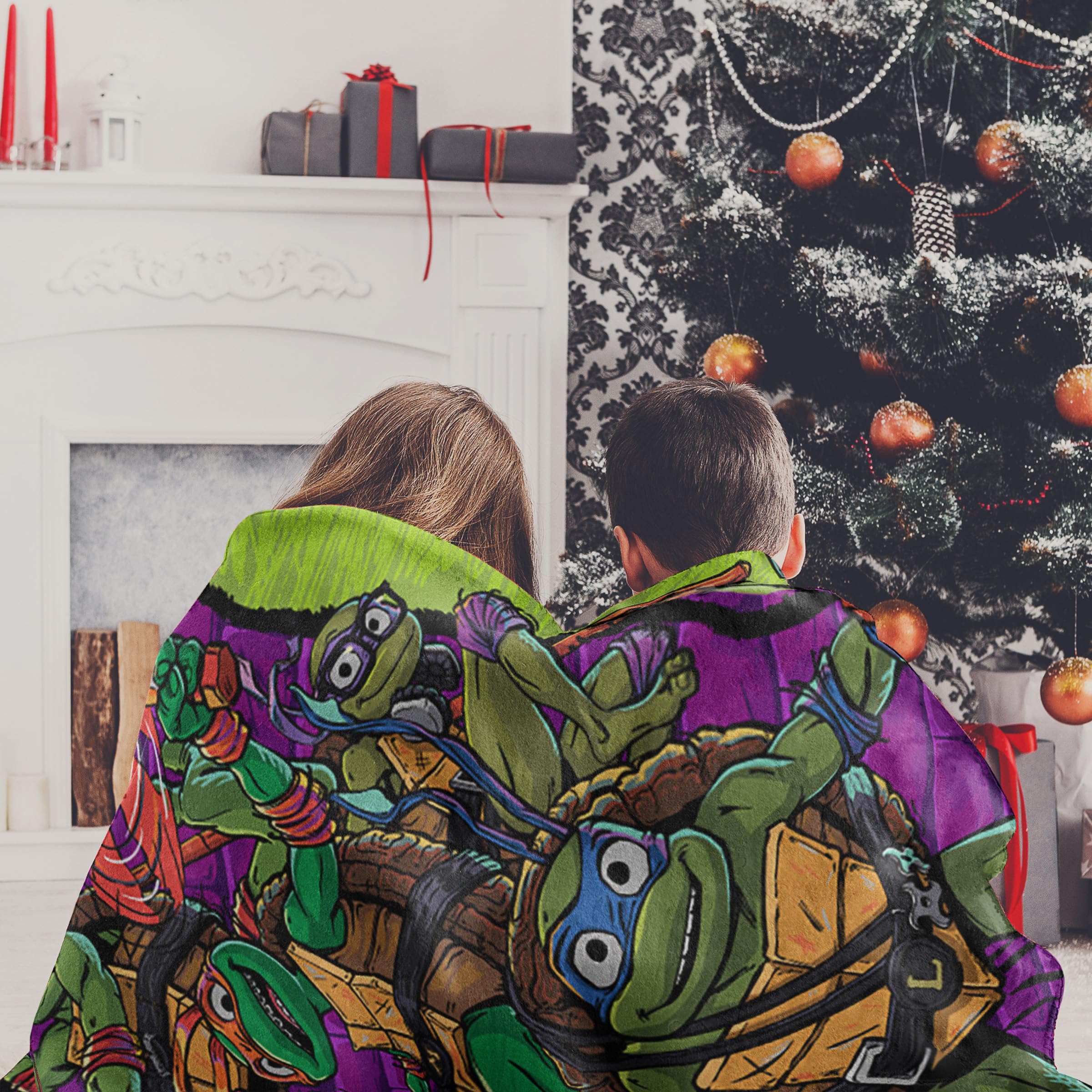 Northwest Teenage Mutant Ninja Turtles Silk Touch Sherpa Throw Blanket, 40