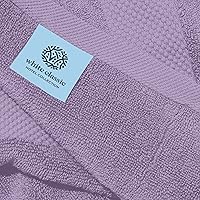 Vista 5 de White Classic Toallas de mano de lujo lavanda - Suaves 100% algodón turco Toallas de baño altamente absorbentes para hotel y spa 16x30 pulgadas