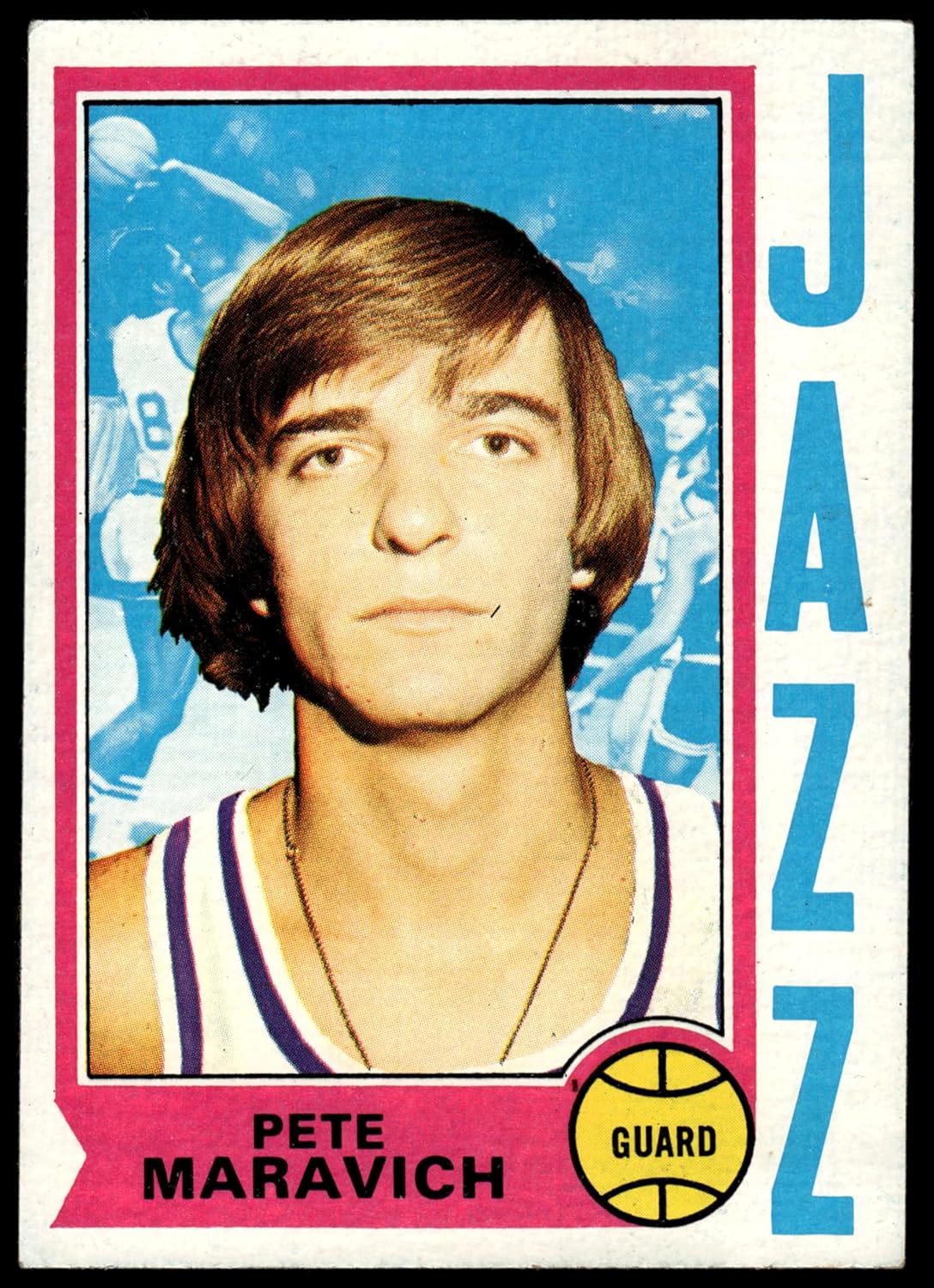 1974 Topps #10 Pete Maravich New Orleans Jazz (Basketball Card) EX Jazz LSU