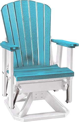 American Furniture Classics 510ARW - Planeador giratorio azul y blanco Aruba