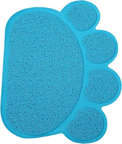Almohadilla de arena para gatos, fácil de limpiar, impermeable, evita resbalones, tapete suave para suelos interiores (azul), almohadilla rascador