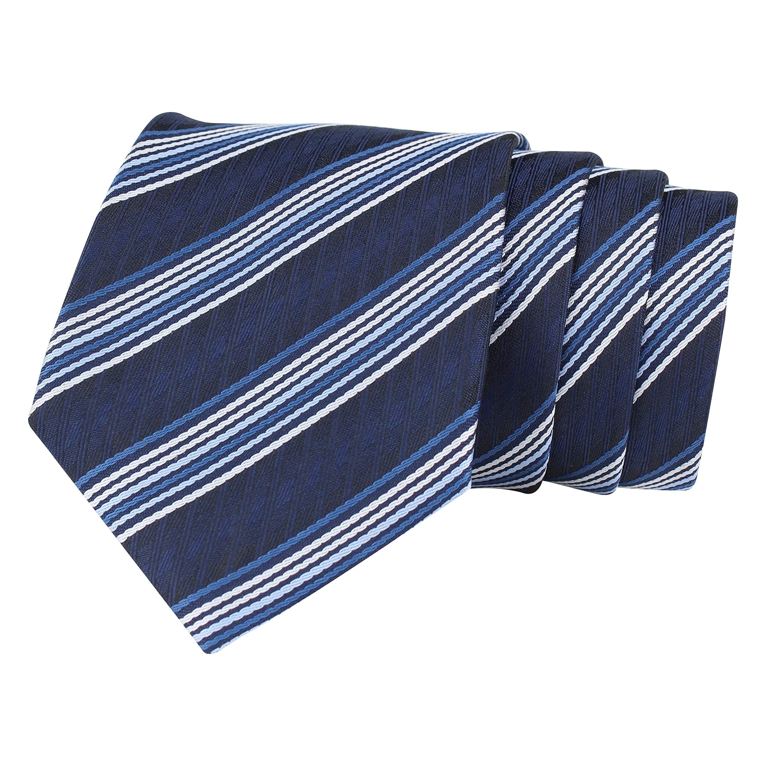 Kavove The Pleasing Striped Blue Necktie For Men