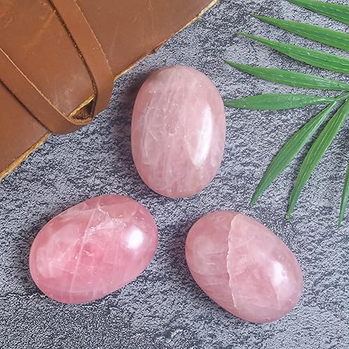 Miniatura 9 de Piedra de palma de ágata rosa de 55 a 2.362 in, piedra de preocupación, curación de chakras, reiki, piedra pulida, bolsillo tallado a mano y piedra