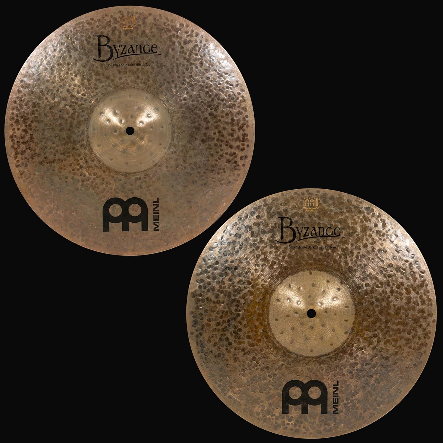 Byzance 15" Big Apple Dark Hihats, Pair — MADE IN TURKEY — Hand Hammered B20 Bronze, 2-YEAR WARRANTY