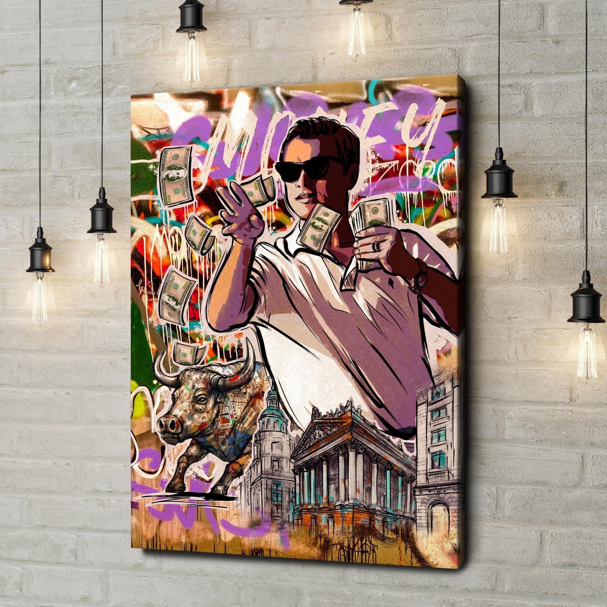 Artmazing | Poster da parete motivazionale | Wolf Of Wall Street, immagini motivazionali | Quadro su tela XXL | Immagini appartamento | Tela motivazione | Wolf of Wall Street | Leonardo DiCaprio