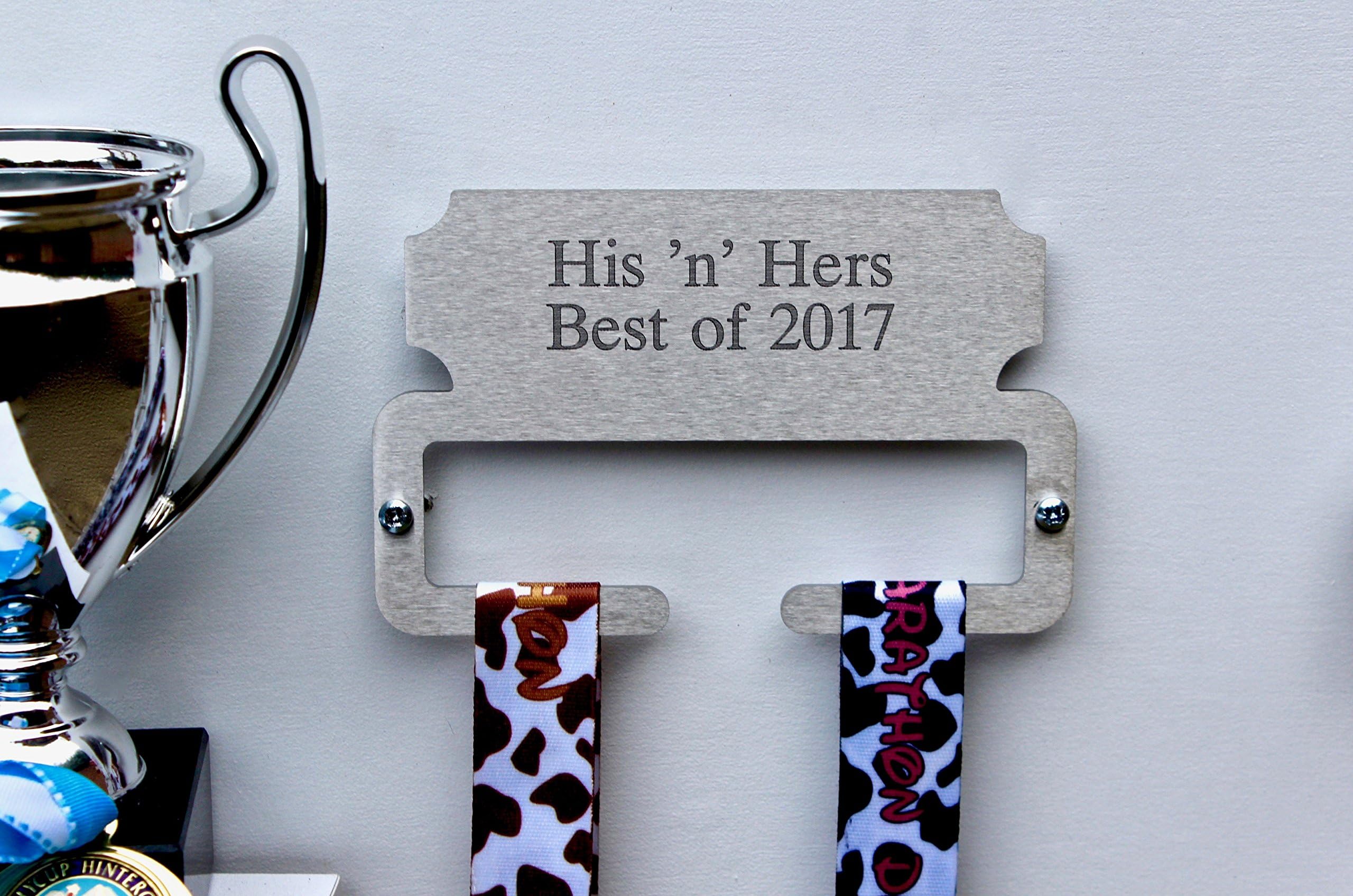 Medal Hanger Display | MINI PLAQUE SPLIT BAR | Brushed Stainless Steel | Wall Mounted PERSONALISED Medal Holder | Made in Britain