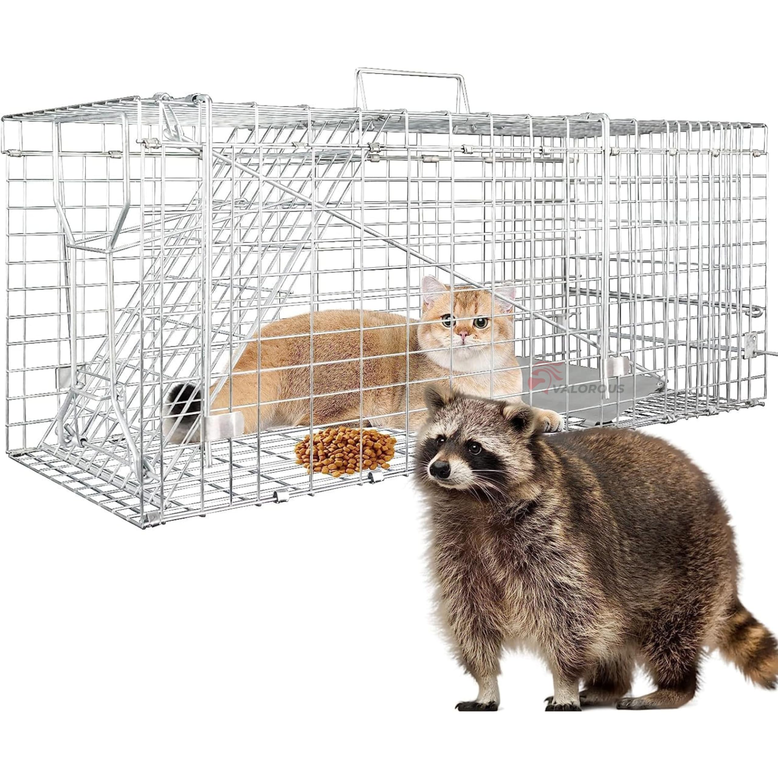 Valorous Jungli Billi ka Pinjra - Silver Color Size 31" x 11.5" x 12" | Cat Trap Live Cat Trap Easy Double Door 31" Steel Rodent Cage Trap for Rabbits, Squirrels-image-34