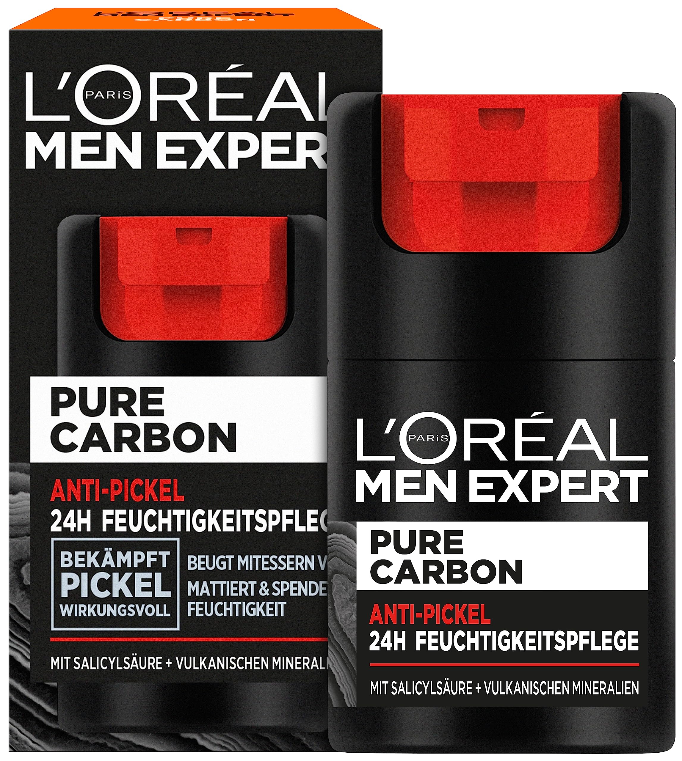 L'Oréal Men Expert Pure Carbon, crema hidratante contra las espinillas, combate eficazmente las espinillas 1 x 50 ml