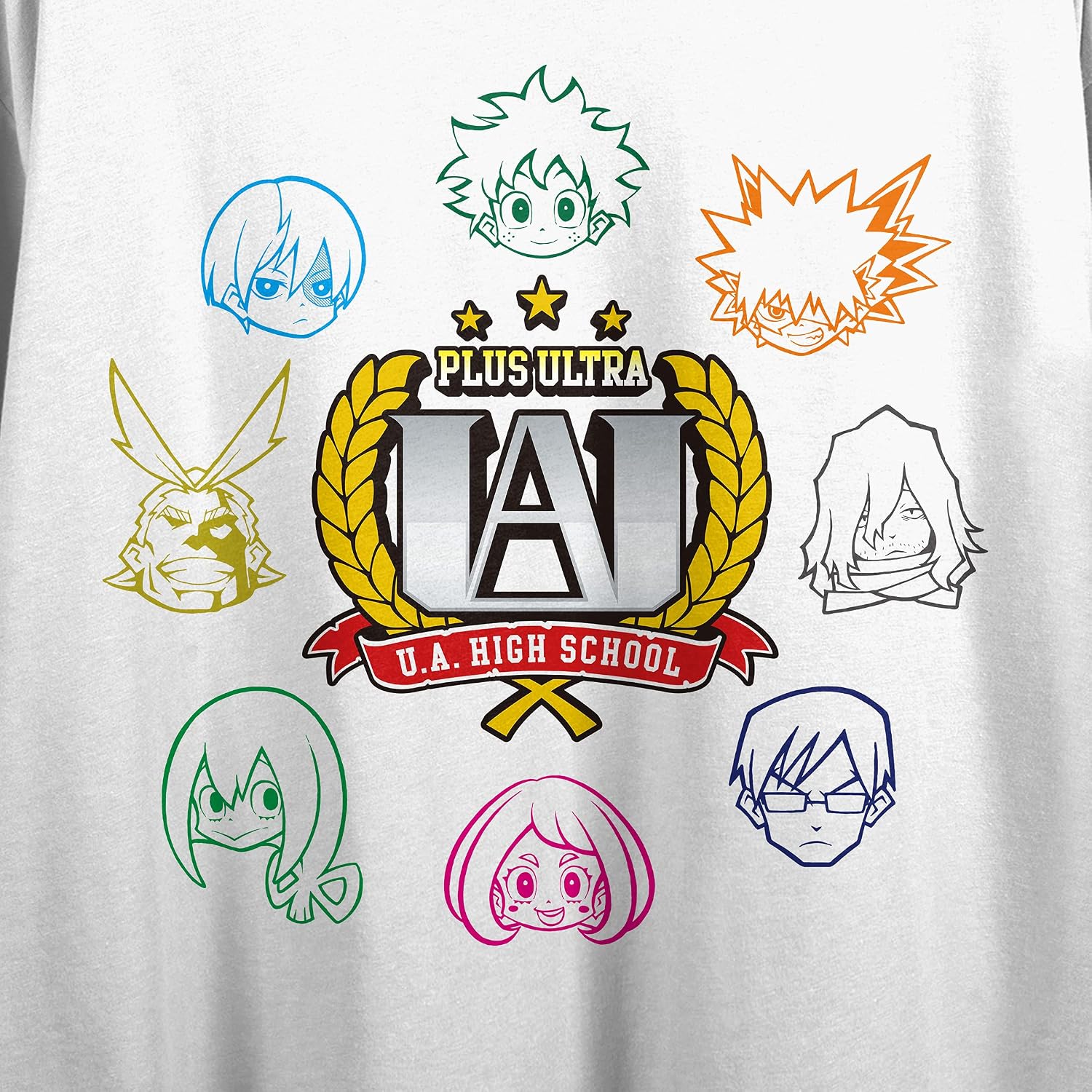 My Hero Academia Anime Character Faces & UA Symbol Juniors White Crop Top-