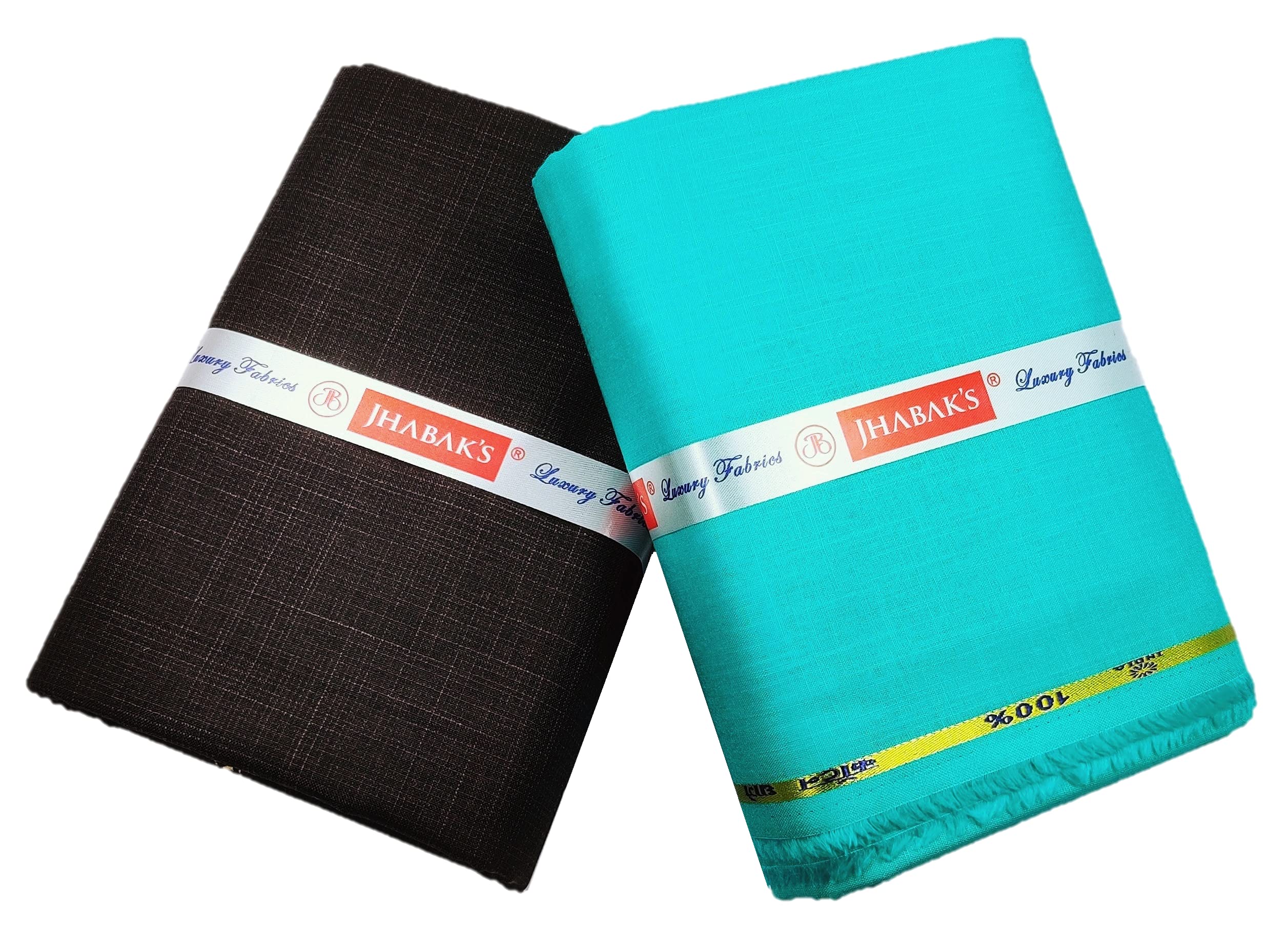 jhabak's Unstitched Pure Cotton Solid Shirt & Trouser Fabric Set For Men 1.60m Shirt Cloth 1.30m Pant Piece (Turquoise Blue)-picture-20