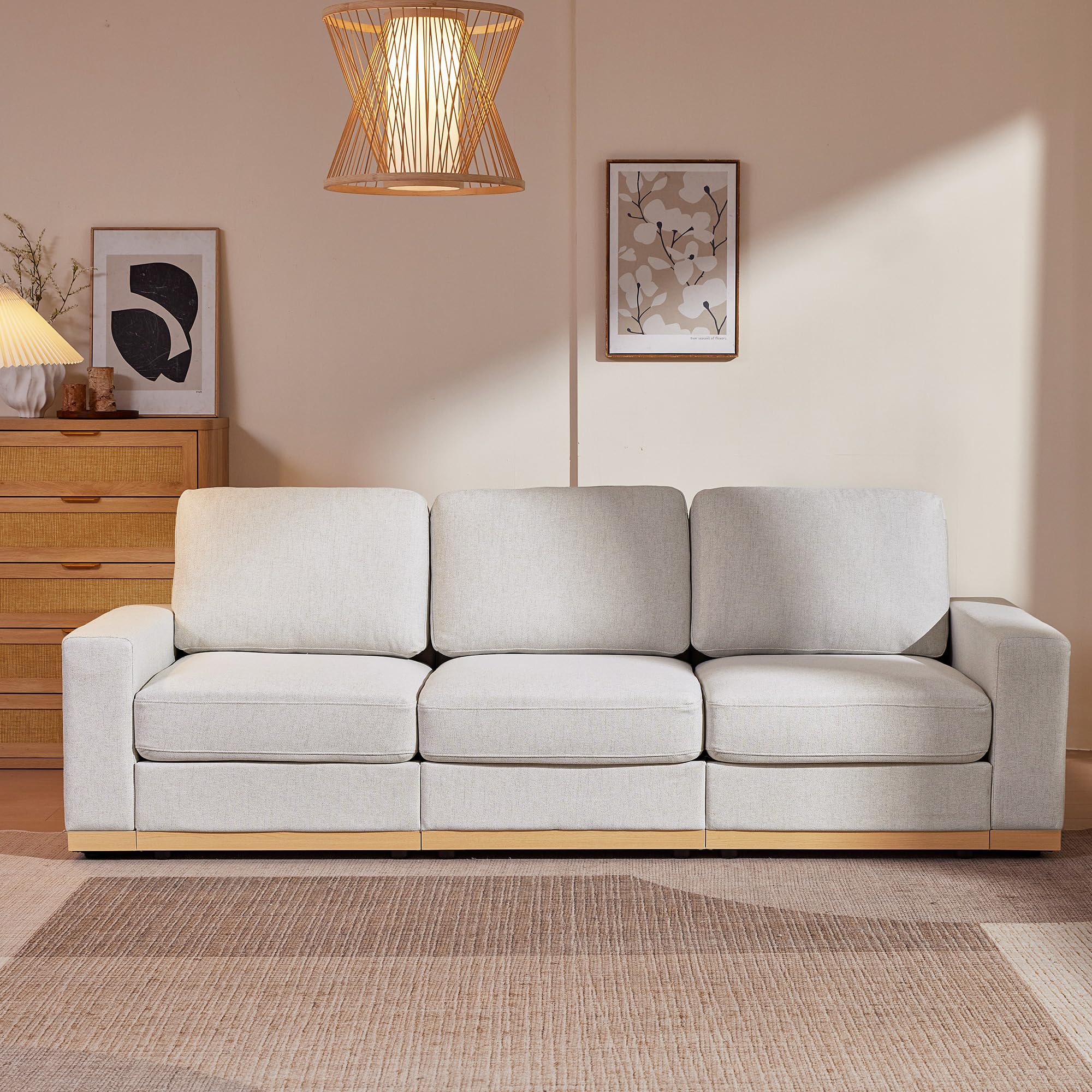 Photo 1 of ***MISSING PARTS***

INCOMPLETE SET********
WEUP 98" Modern Modular Sectional Sofa for Living Room,3 Seater Deep Seat Modular Sofa Couch,Chenille Fabric,Solid Wood Frame,Spring Cushions, Removable Covers,Easy Assembly for Small Spaces,Beige