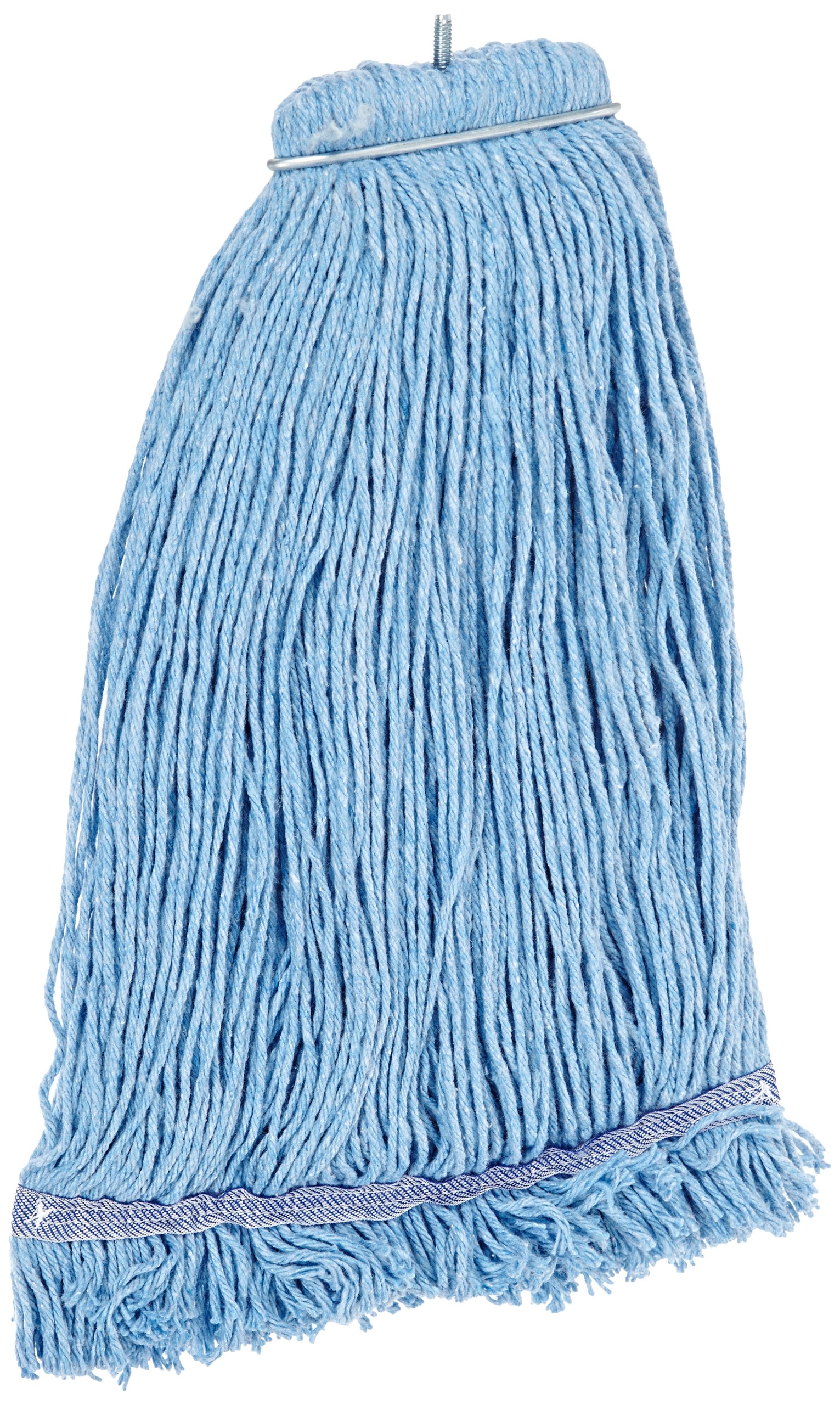 Impact 36132 Layflat Screw-Type Cut-End Blend Wet Mop Head with No-Tangle Band, 32 oz, Blue (Case of 12)