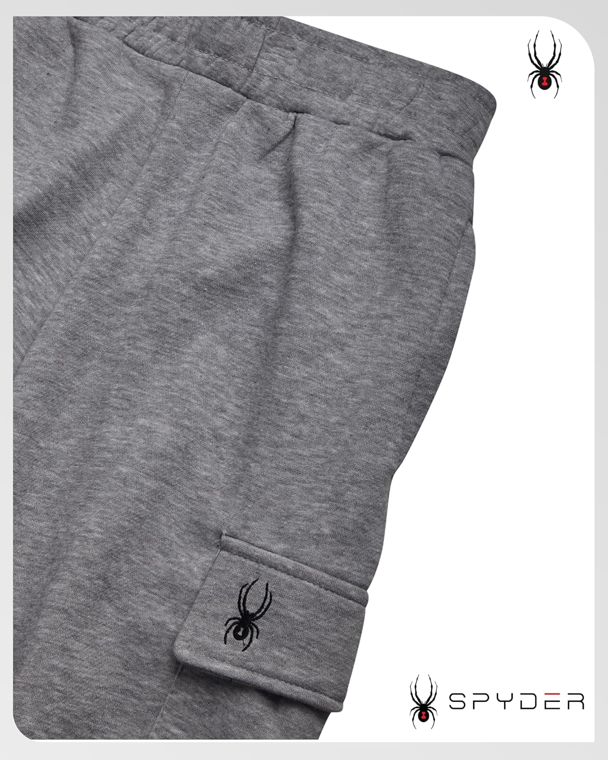 Spyder Mens Cargo Sweatpants - Soft Stretch Fleece Mens Joggers with Pockets & Elastic Waistband for Running Jogging Workout - Image 5