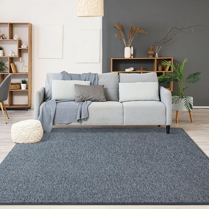 Chicrug Tapete Moderno 3x5 Dormitorio Sala de Estar, Azul Oscuro y Blanco miniatura 5