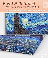 Vista 3 de PieceRelax Puzzle Canvas Wall Art 366 Plastic Pieces for Adults - Vincent Van Gogh - The Starry Night - Unique Gift & Home Décor with Jigsaw Puzzle