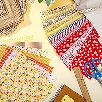 Vista 5 de Moukeren 500 piezas de tela de algodón de 4 x 4 pulgadas, paquetes de tela de acolchado precortados, paquetes de tela de acolchado con estampado