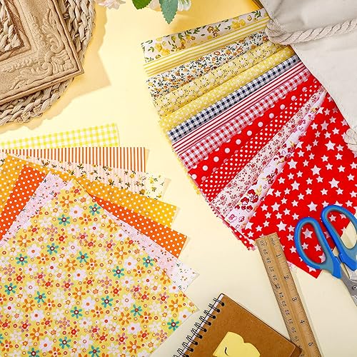 Miniatura 5 de Moukeren 500 piezas de tela de algodón de 4 x 4 pulgadas, paquetes de tela de acolchado precortados, paquetes de tela de acolchado con estampado