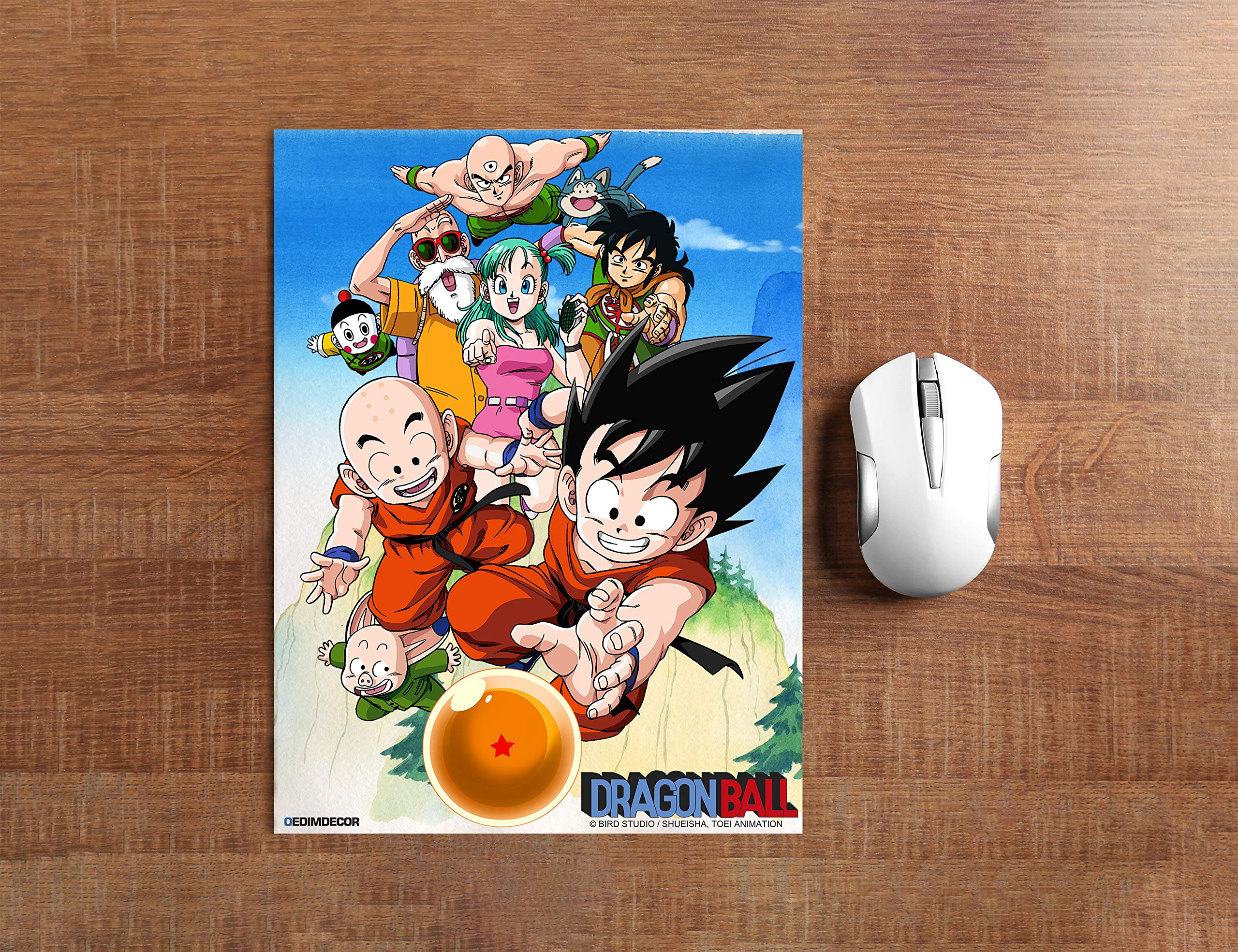 Oedim Alfombrilla de Ratón Ordenador Dragon Ball Classic Conjunto de Personajes Producto Oficial PVC | 18x25cm | Productos Originales | Moqueta PVC | Suelo vinilico | Decoración | Dragon Ball Classic
