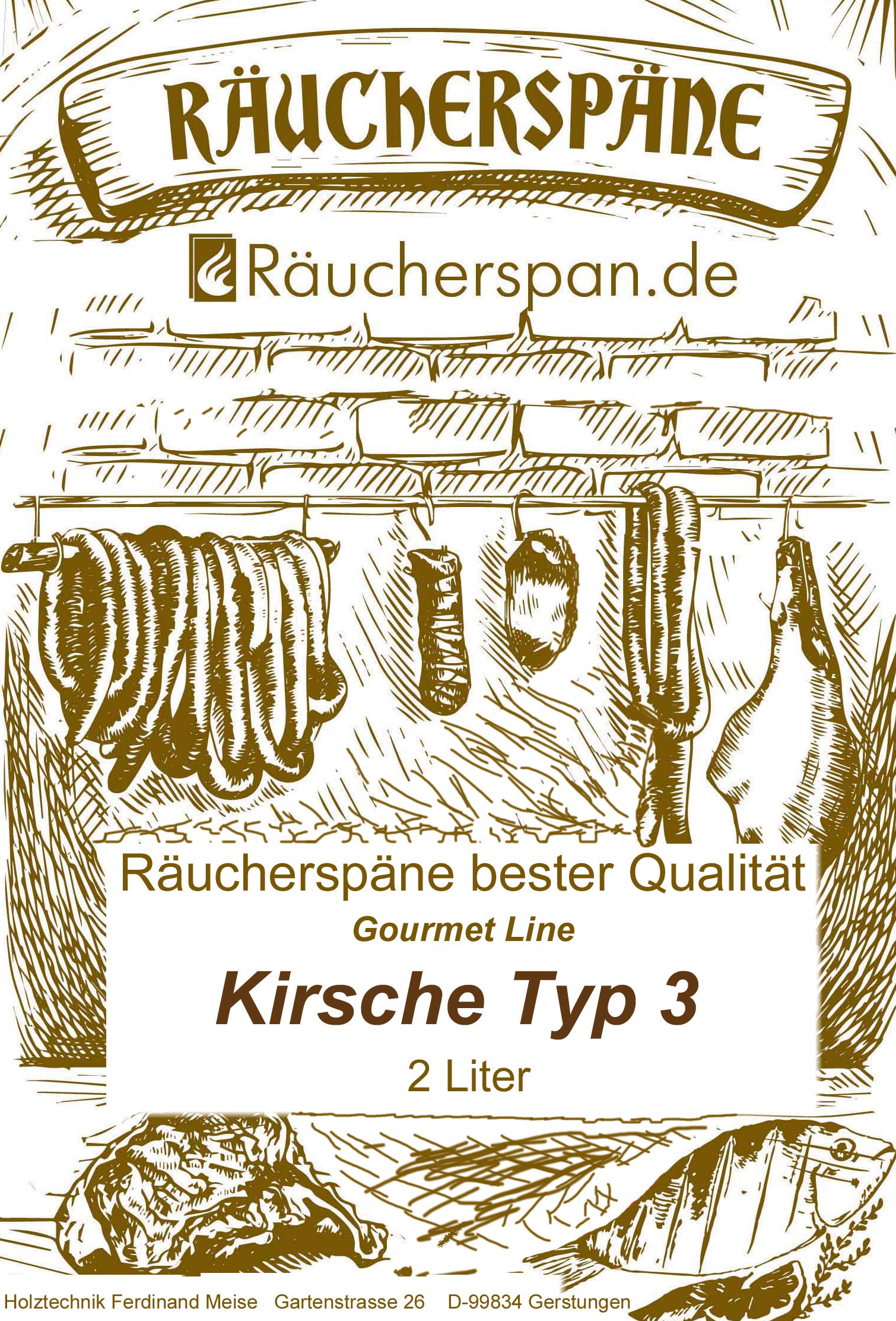 Räucherspan.de - Trucioli per affumicatura in legno di ciliegio da 2 l, adatti a trucioli sottili da 0,3 a 1 mm
