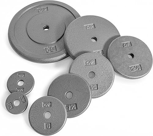 Miniatura 2 de CAP Barbell Placas de peso estándar de hierro fundido de 1 pulgada, individuales y juegos | 1.25-50 libras | Múltiples opciones Gris,Negro, 10