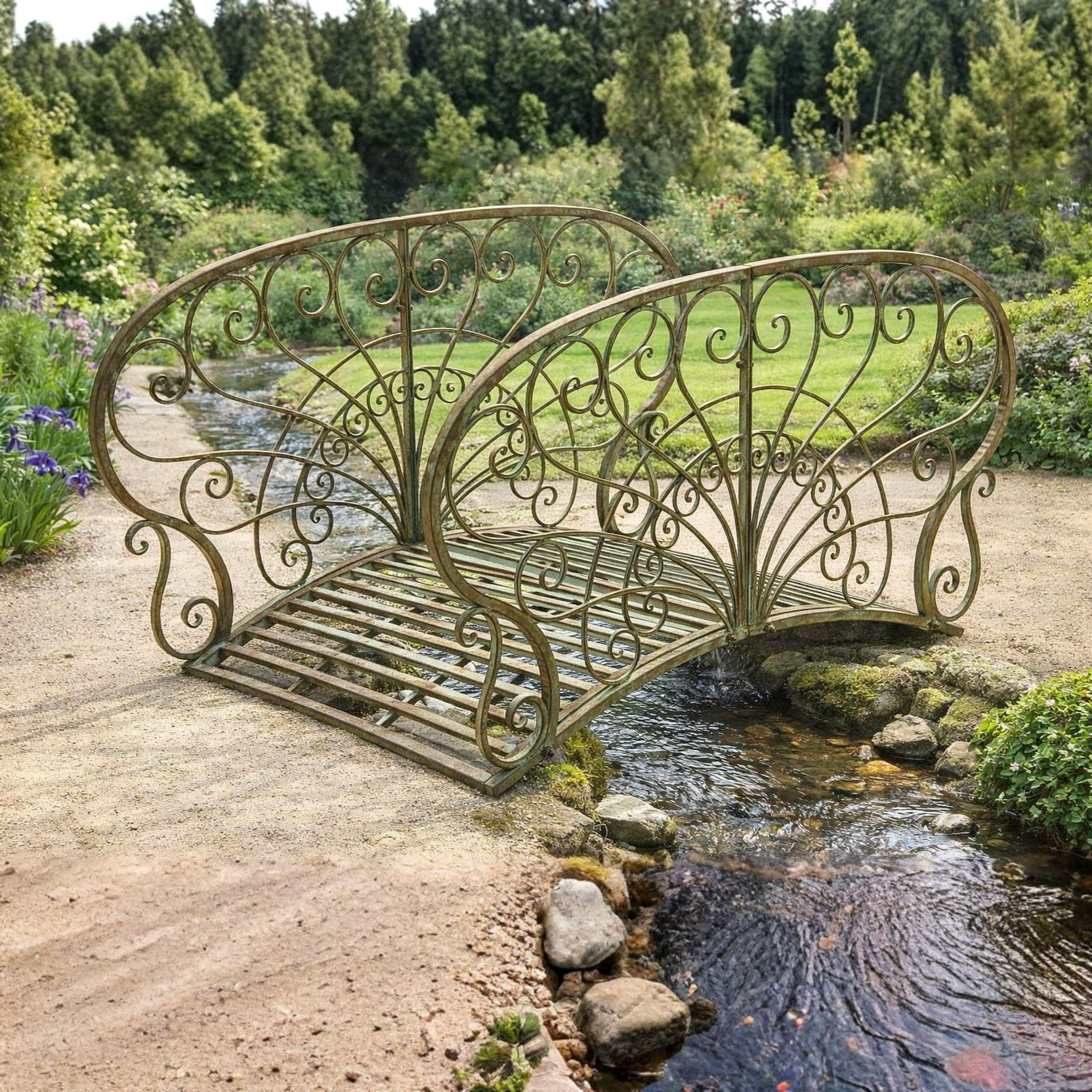DanDiBo Pont en métal JC150106 Pont de Jardin 150 cm Pont en métal Pont d'étang Passerelle