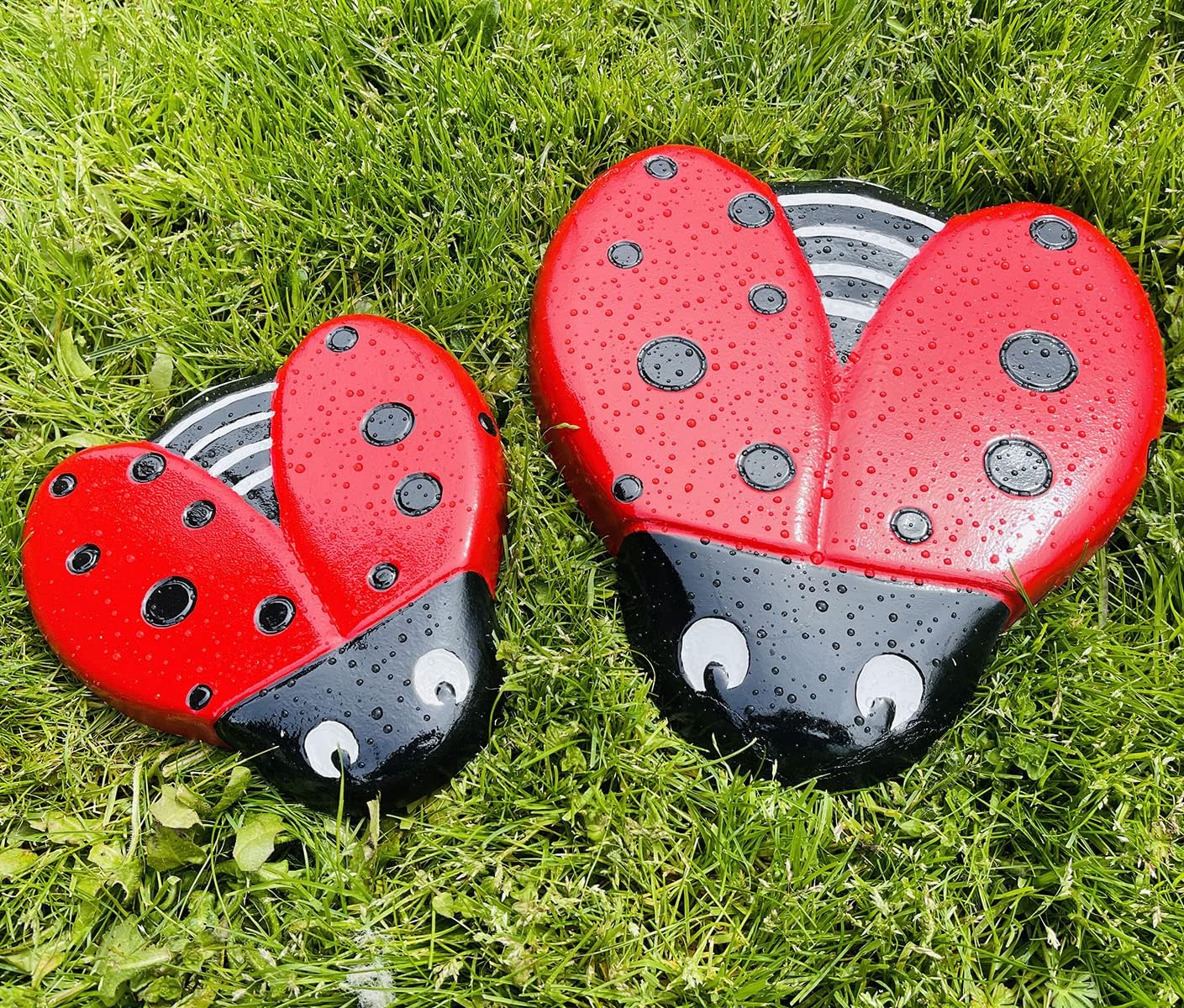 AUTUMN Ladybug Set of 3 Stepping Stone Molds, Concrete Cement Molds, DIY Walkway Stepping Stones, Ladybug Statues for Garden, Garden Decor Molds, Ladybug Stepping Stones