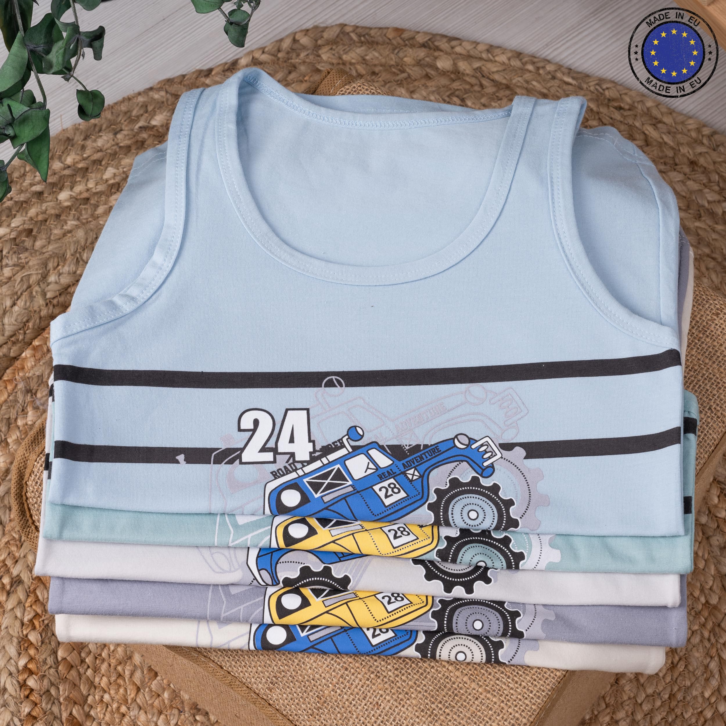 LOREZA ® 5 Débardeur Maillot de Corps sous-vêtements pour garçons en Coton
