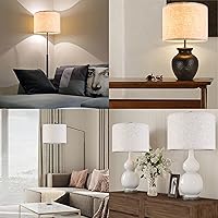 Vista 6 de GO&SO Pantallas de Lámpara de Tambor Medianas de Lino Natural de 13" Superior x 13" Inferior x 10" de Alto (Spider) Pantalla Moderna Beige Gris