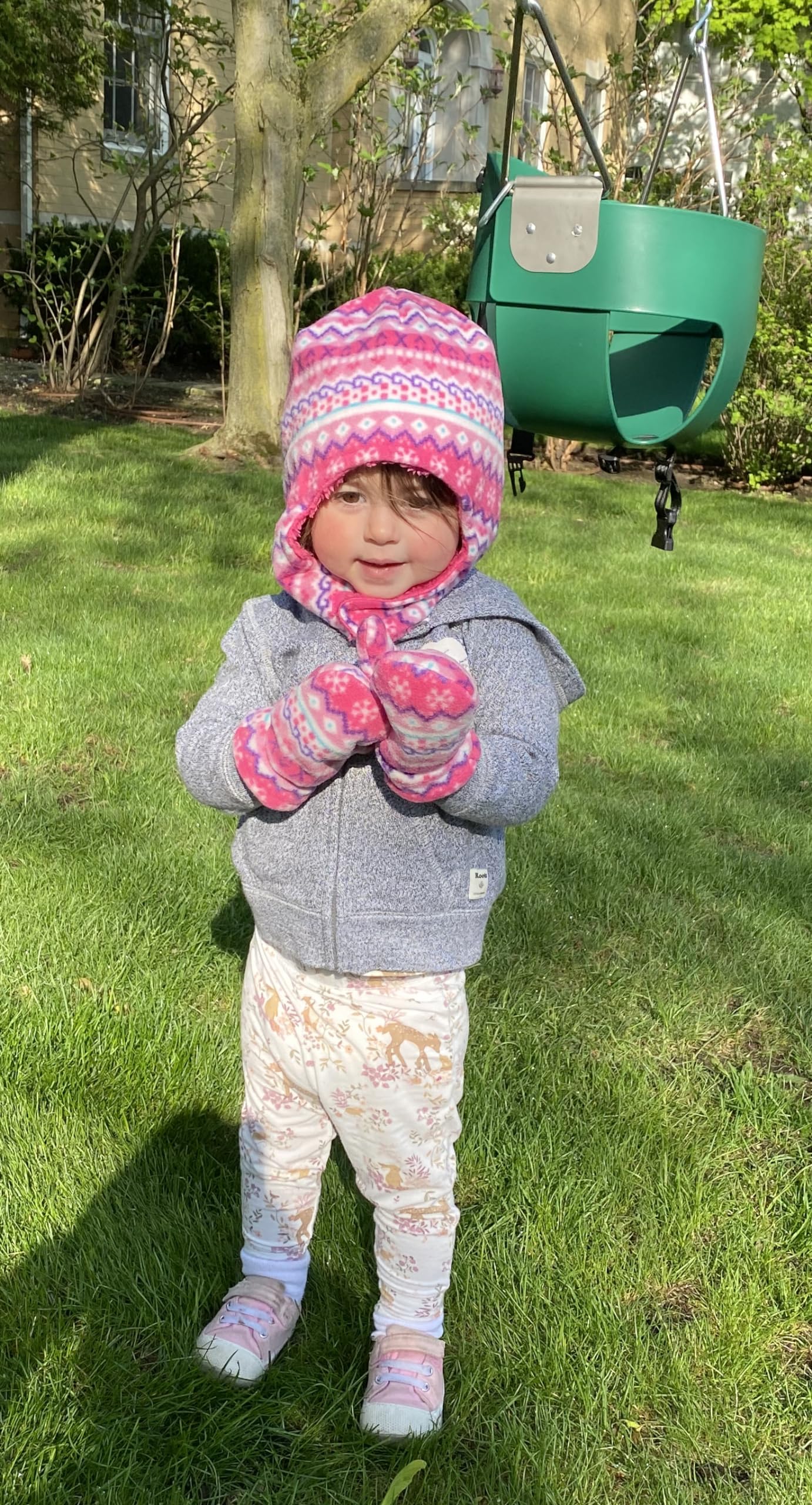 N'Ice Caps - Juego de manoplas de forro polar para bebé, diseño de gorro - Púrpura - 2-3 años
