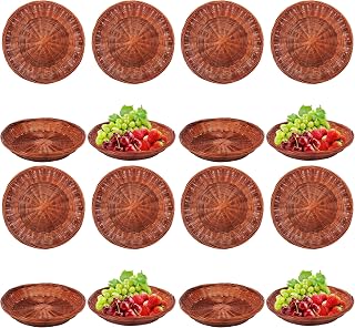 10 Inch Premium Hand Weave Bamboo Paper Plate Holder - Set of 4, Fit for Picnic, Wall Decorate and Rustic Party Decorate (Pack of 4)
