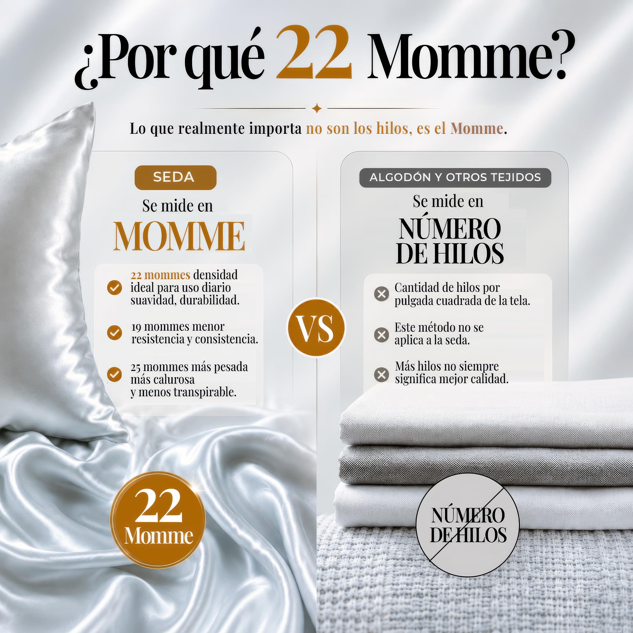 Funda Almohada Seda 135 cm - MELOPIDO - Seda Morera 22 Momme 6A Mulberry Natural hipoalergénica Transpirable antiácaros termorreguladora Cuidado Piel Cabello - 135x45 cm Azul Navy