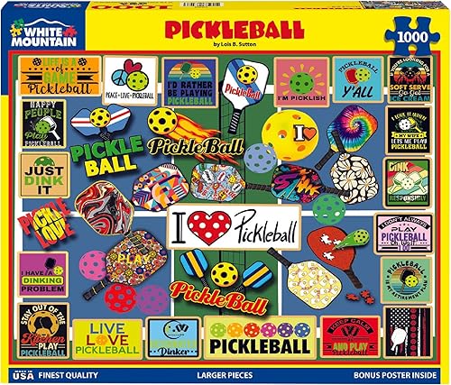 Miniatura 2 de White Mountain Puzzles - Pickleball - Rompecabezas de 1000 piezas