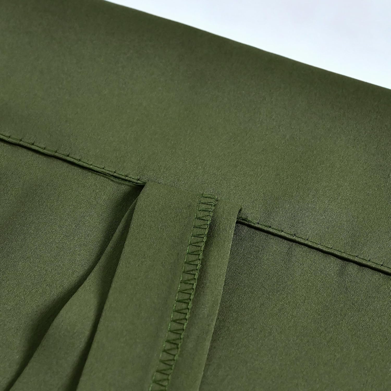 DONREN Tie Up Shade for Bathroom - Farmhouse Kitchen Curtain Thermal Insulated Window Treatment Rod Pocket Balloon Christmas Valance (1PC,Olive Green,34W x 45L)