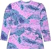 Realtree Fishing Tees in Xtreme Camo Print for Women Lavender Pink Long Sleeve UPF 50 Stretchable Crewneck Tee