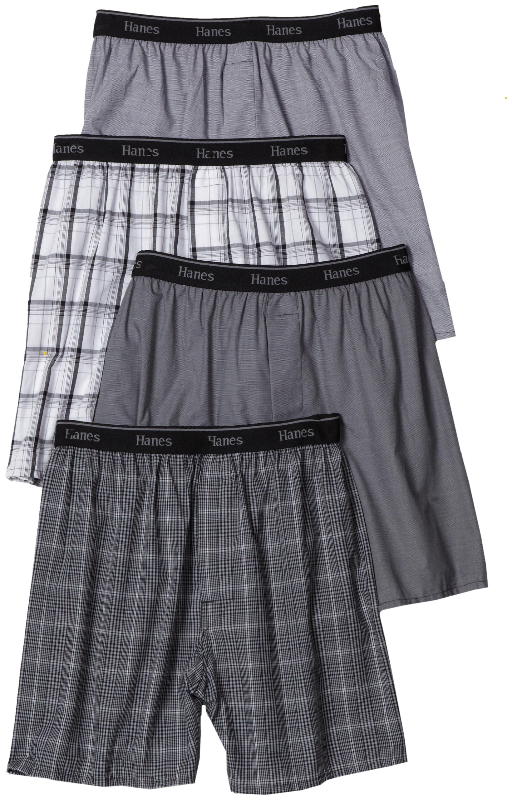 Ultimate Men's 4-Pack Classic Comfort Flex Waistband Woven Boxers Underwear